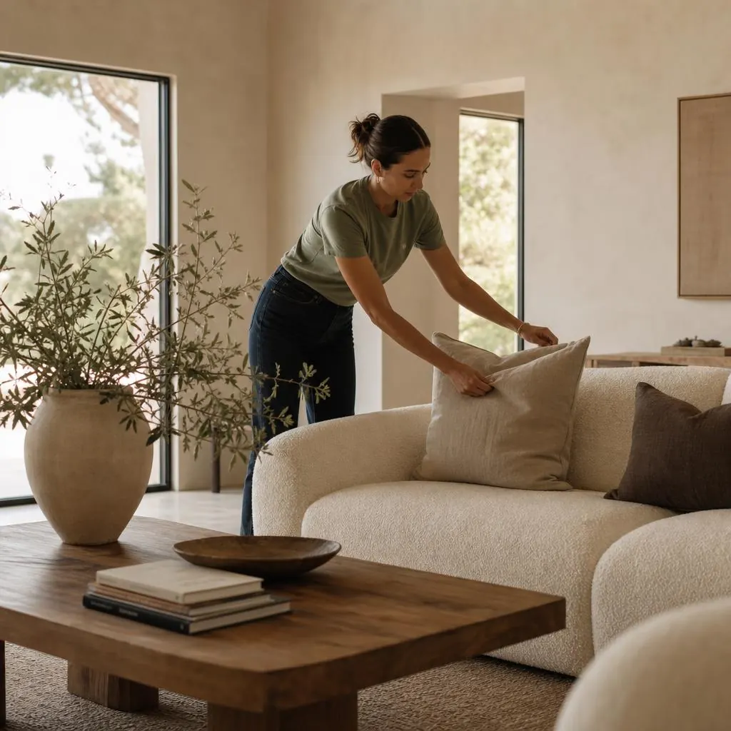 Lily team member preparing a high-end San Diego residence