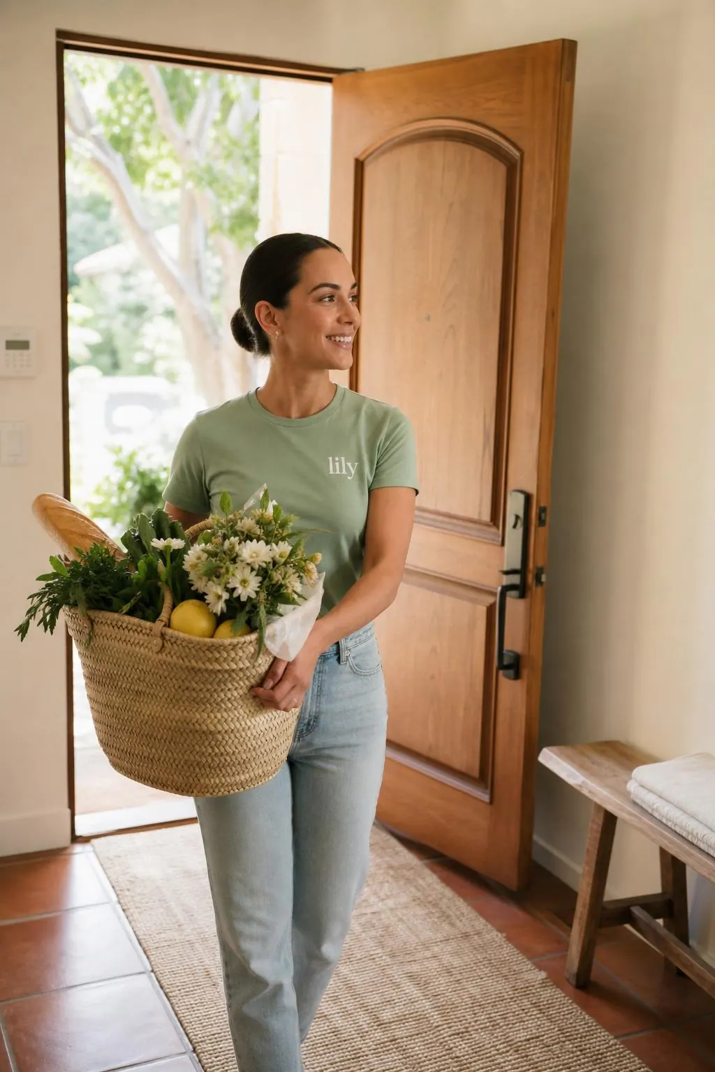 A Lily concierge restocking a high-end San Diego home